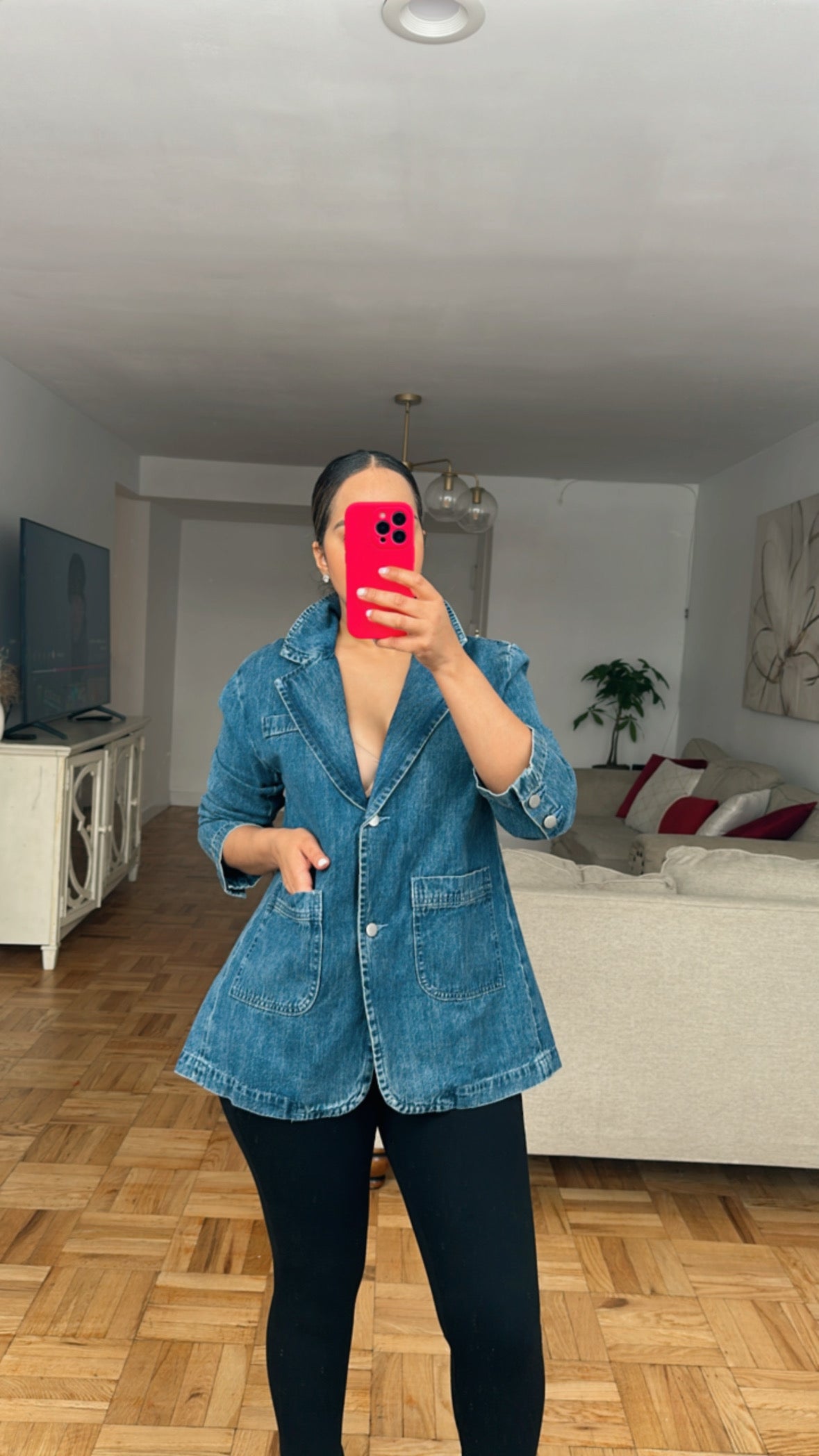 Denim oversize blazer