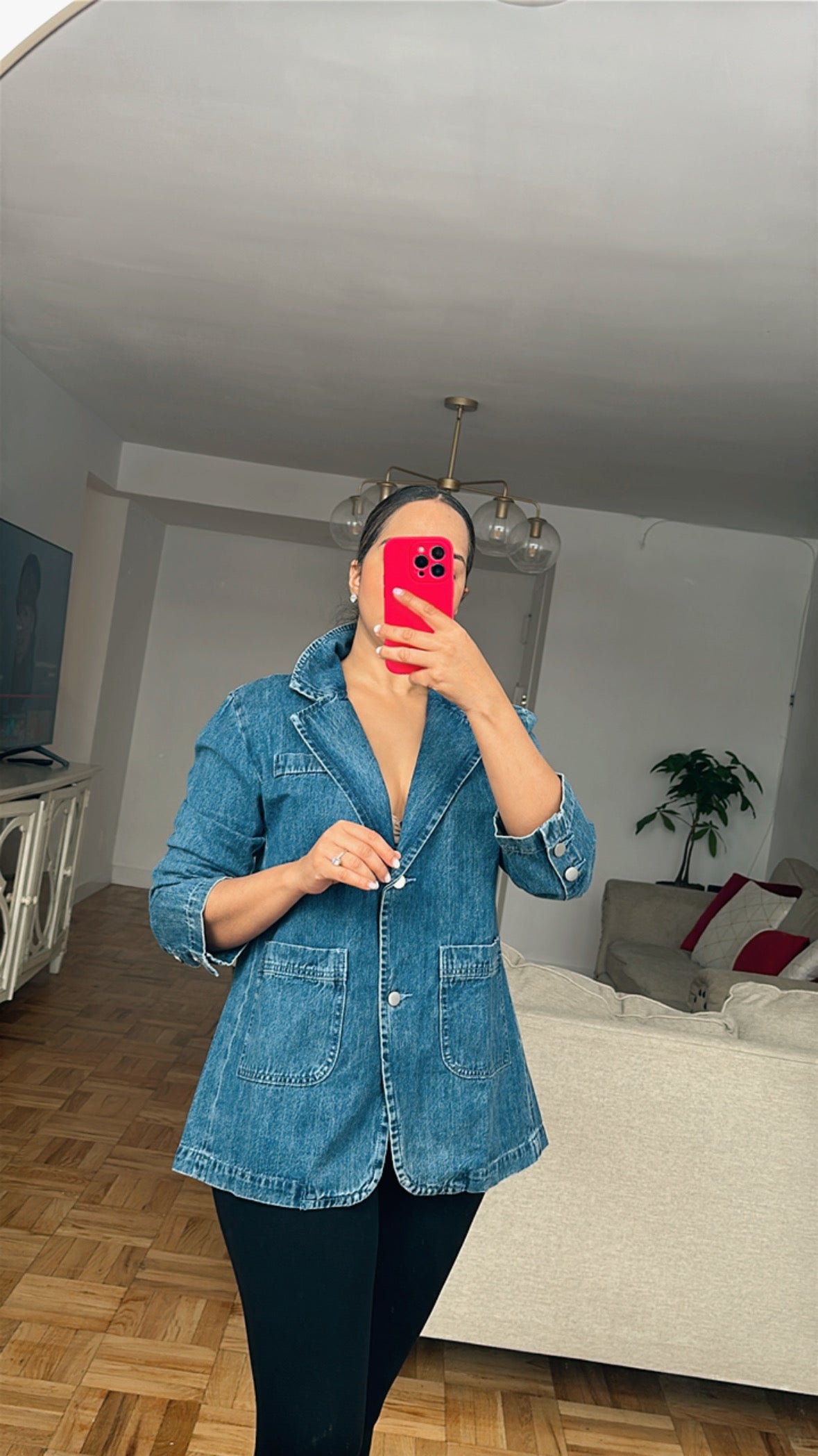 Denim oversize blazer